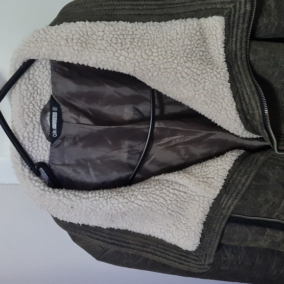 Leather look jacket in brown colour size 12 - Picture 3 of 5